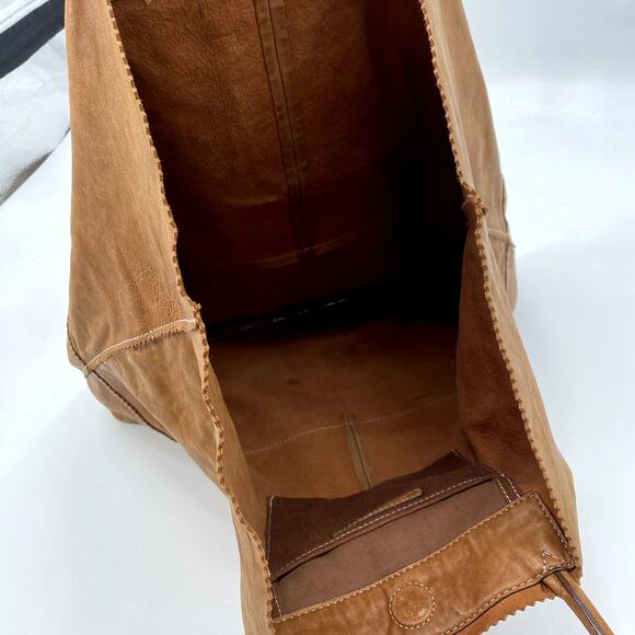 Banana Republic Cognac Leather Slouch Tote Bag - Picture 3 of 9